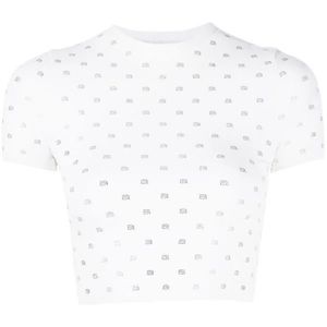T by Alexanderwang Crystal Logo Crop-Top